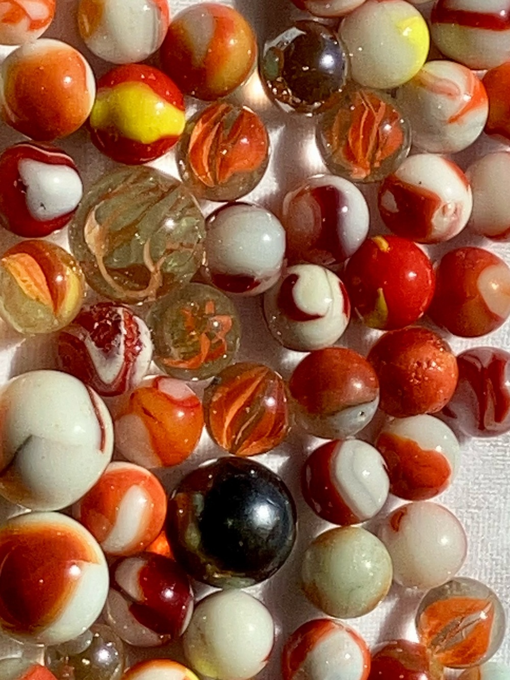 Vintage 58pc collection Red glass marbles